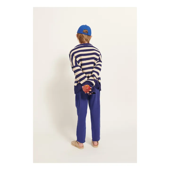 Weekend House Pull Weekend Rayure Coton Bio | Bleu marine