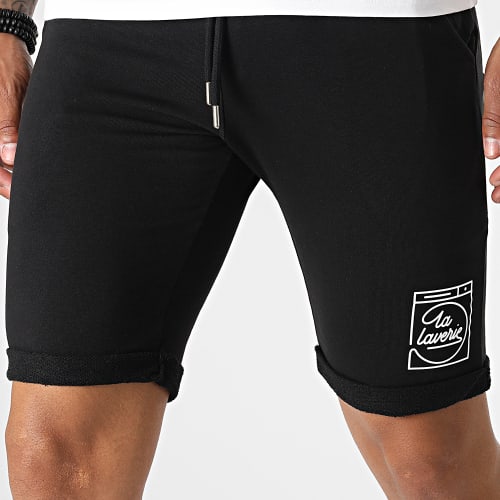Short Jogging La Laverie Noir Blanc