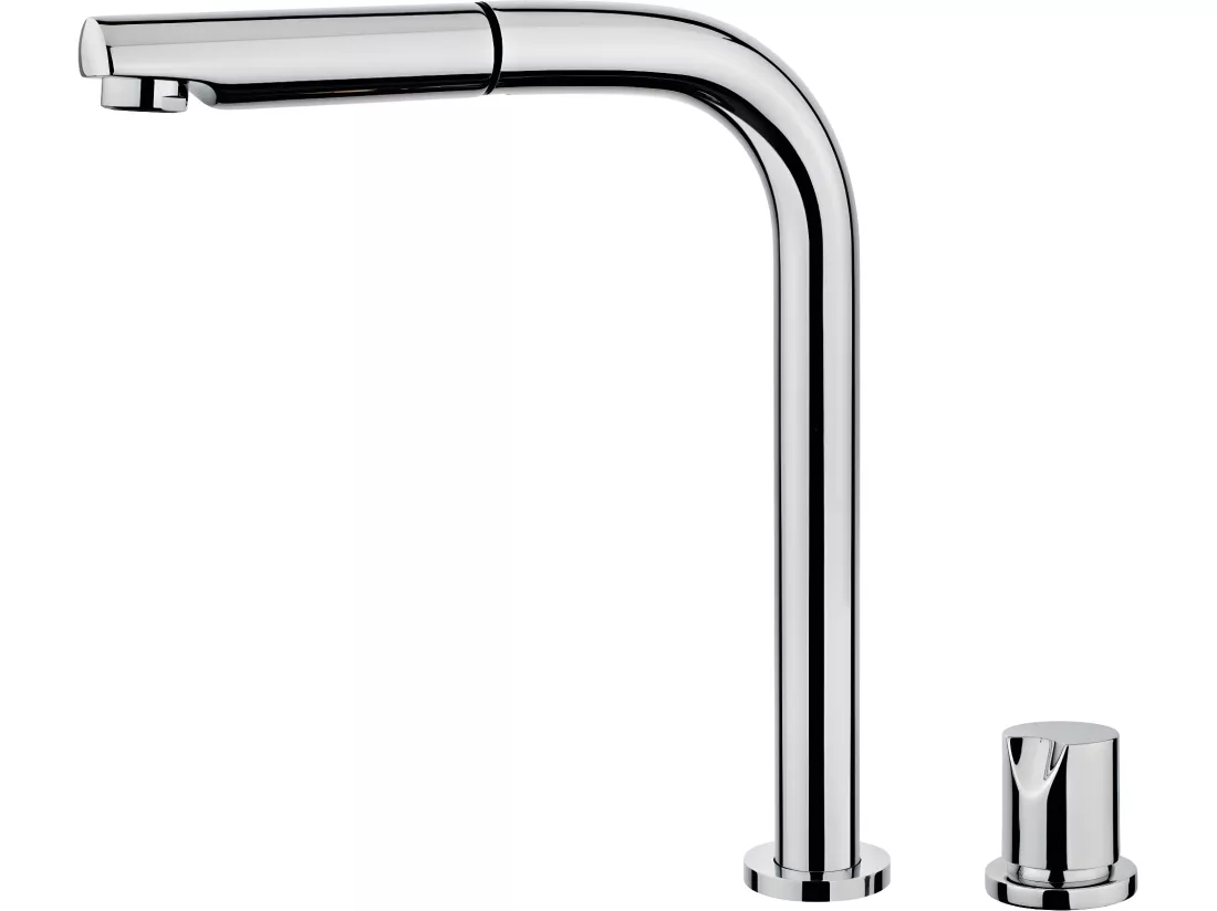 Magic mitigeur évier chromé escamotable extractible 2 trous 'spécial fenêtre' - Essebagno