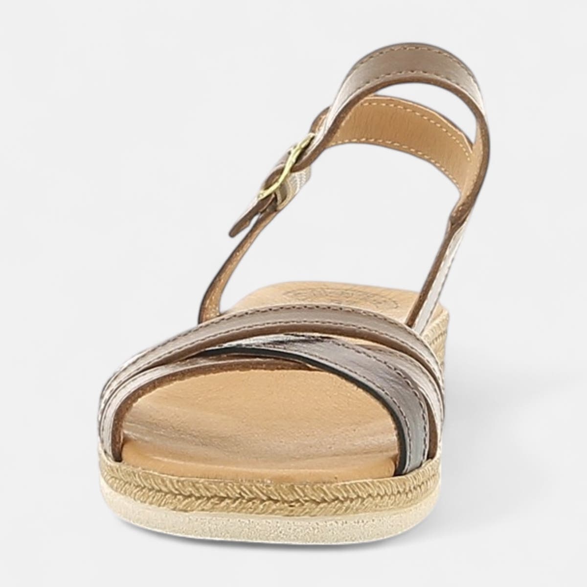 Sandales Femme en cuir marron