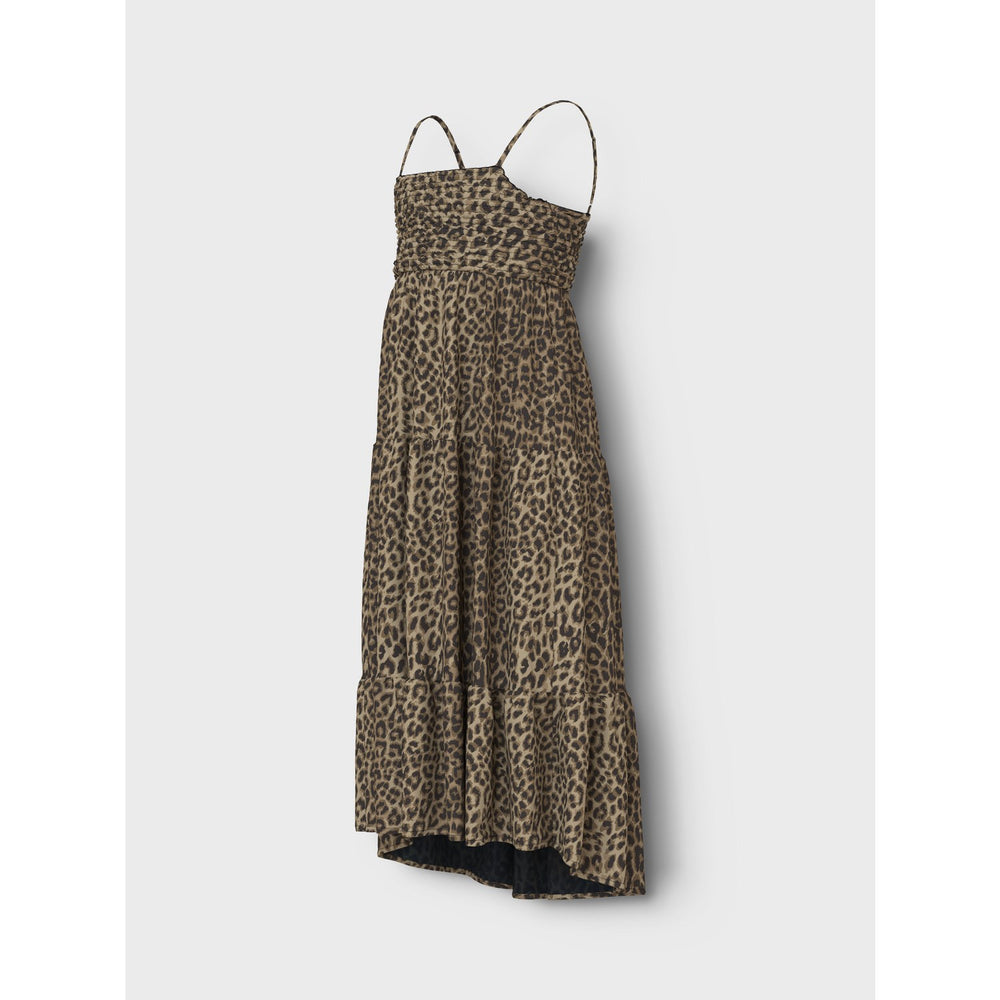 Køb Name It Black Leopard AOP Vinaya Strop Maxi Kjole