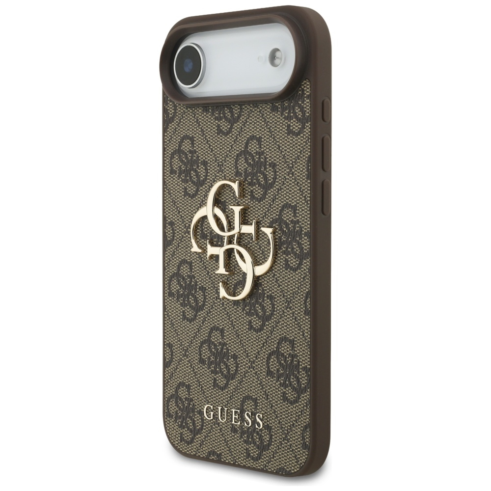 iPhone Air Leder Hardcase Hülle 4G Big Metal Logo (GUHCP17M4GMGBR) - Braun