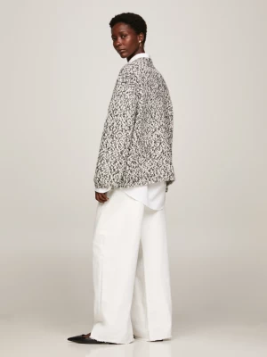 Suéter oversized texturizado com monograma TH