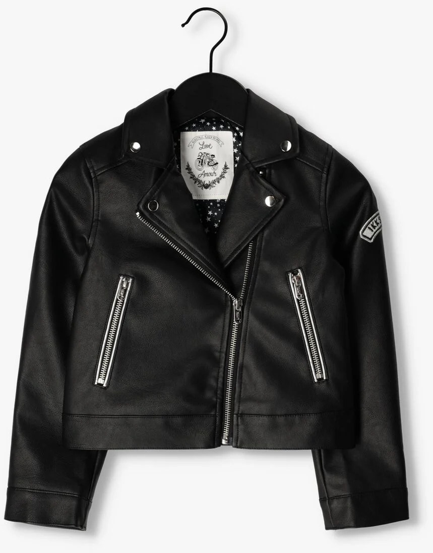 IKKS zwarte ikks leren jas veste faux cuir