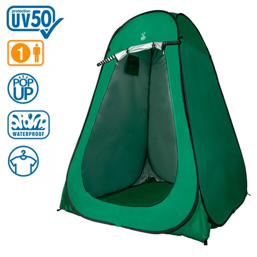 Tenda de troca de roupa Aktive com piso, 150x150x190 cm, verde.