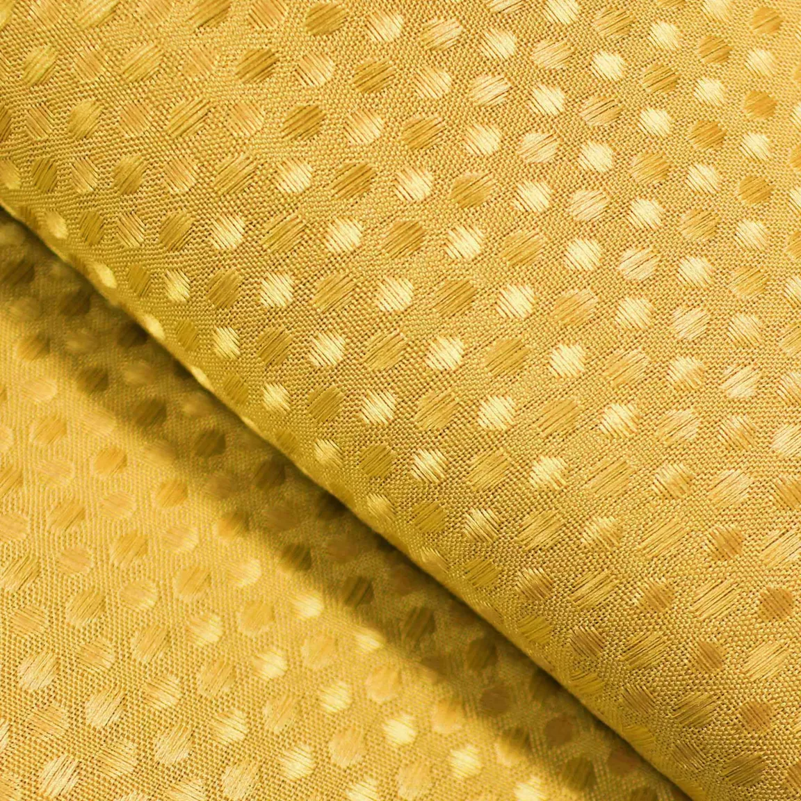 Rideau de douche effet tissé à anneaux (180 x 200 cm) Quartz Jaune miel
