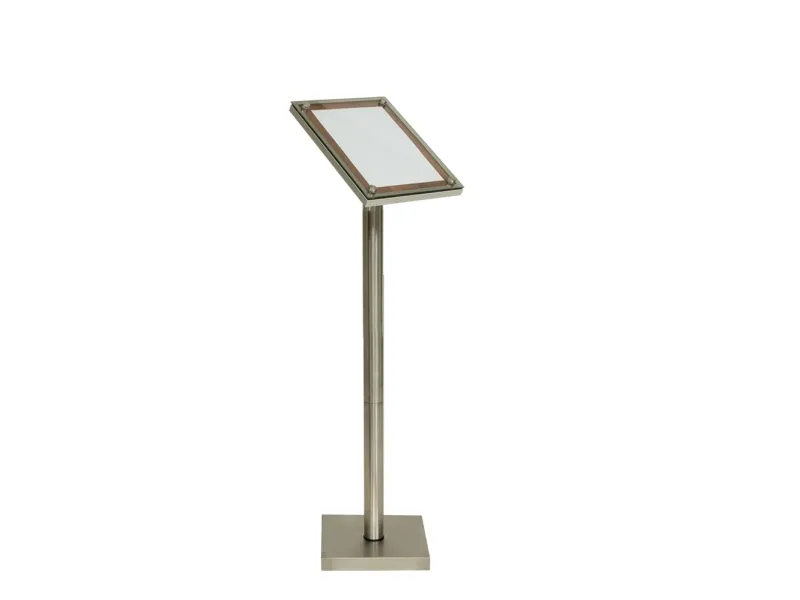 Securit® GLASS STAR Informationsdisplay 125 til 1xA4, valnød - komplet kit