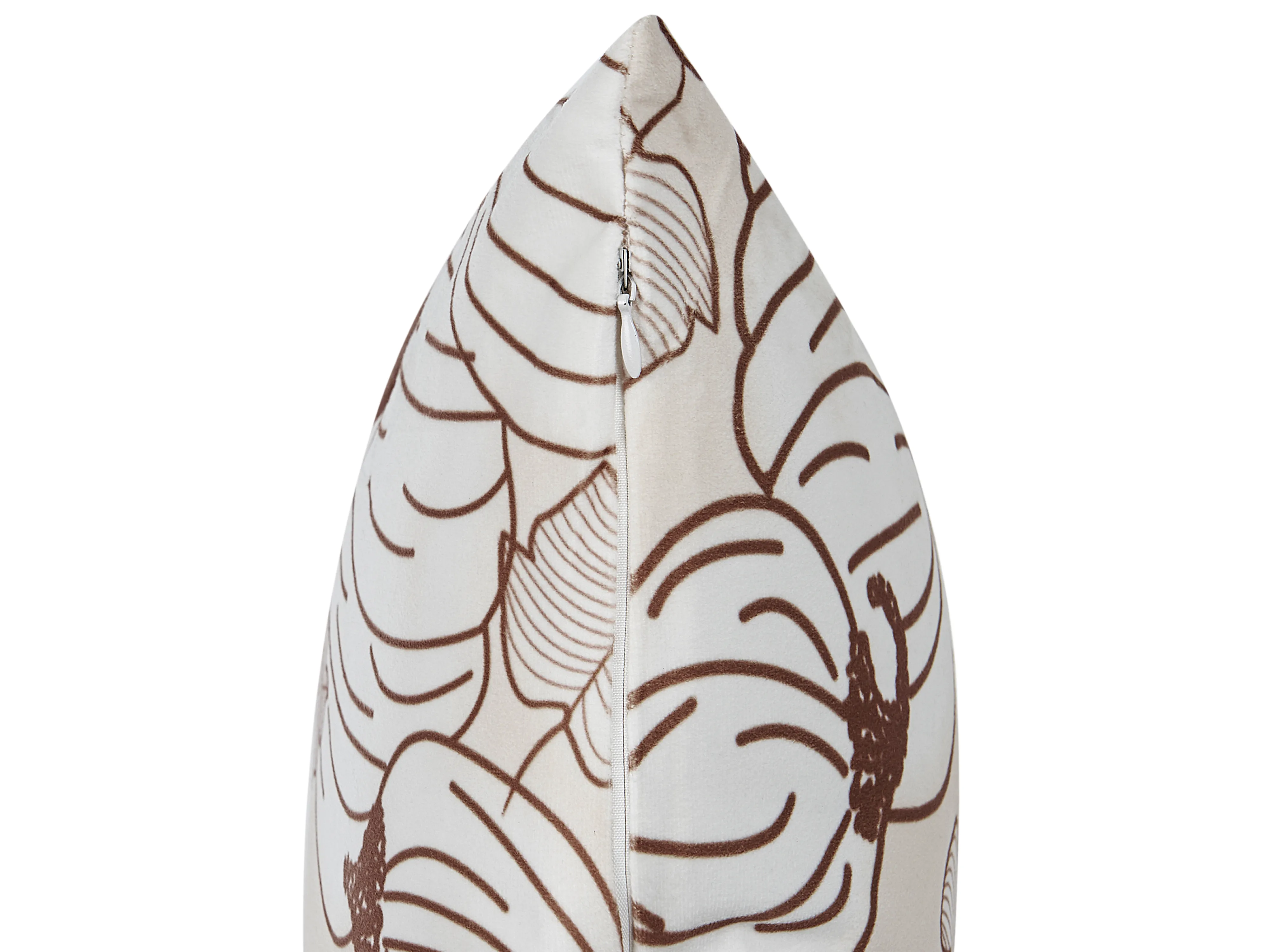 Set van 2 sierkussens GOURD Fluweel 45 x 45 cm Beige bladpatroon