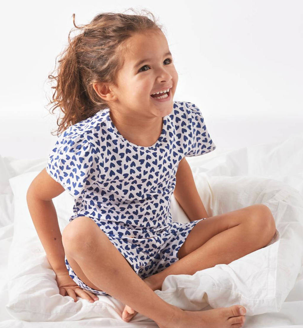 Little Label shortama van katoen blauw/wit
