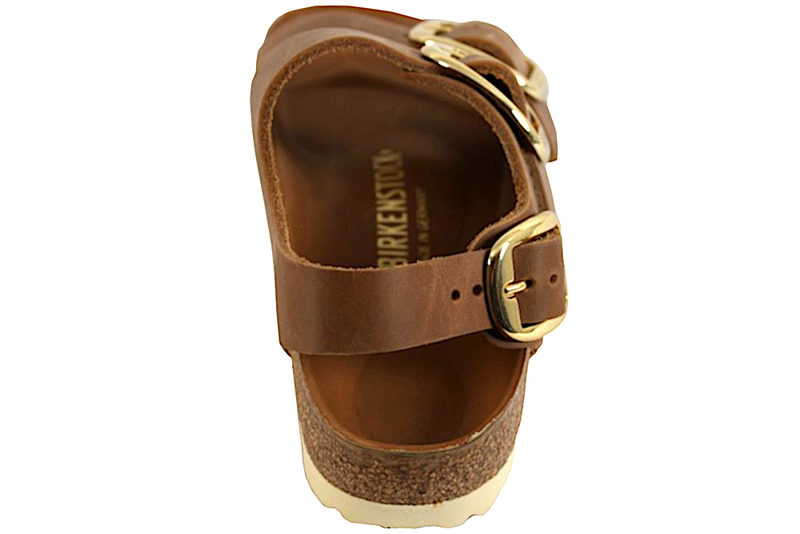 BIRKENSTOCK MILANO BIG BUCKLE SANDAL I BRUNT LÆDER