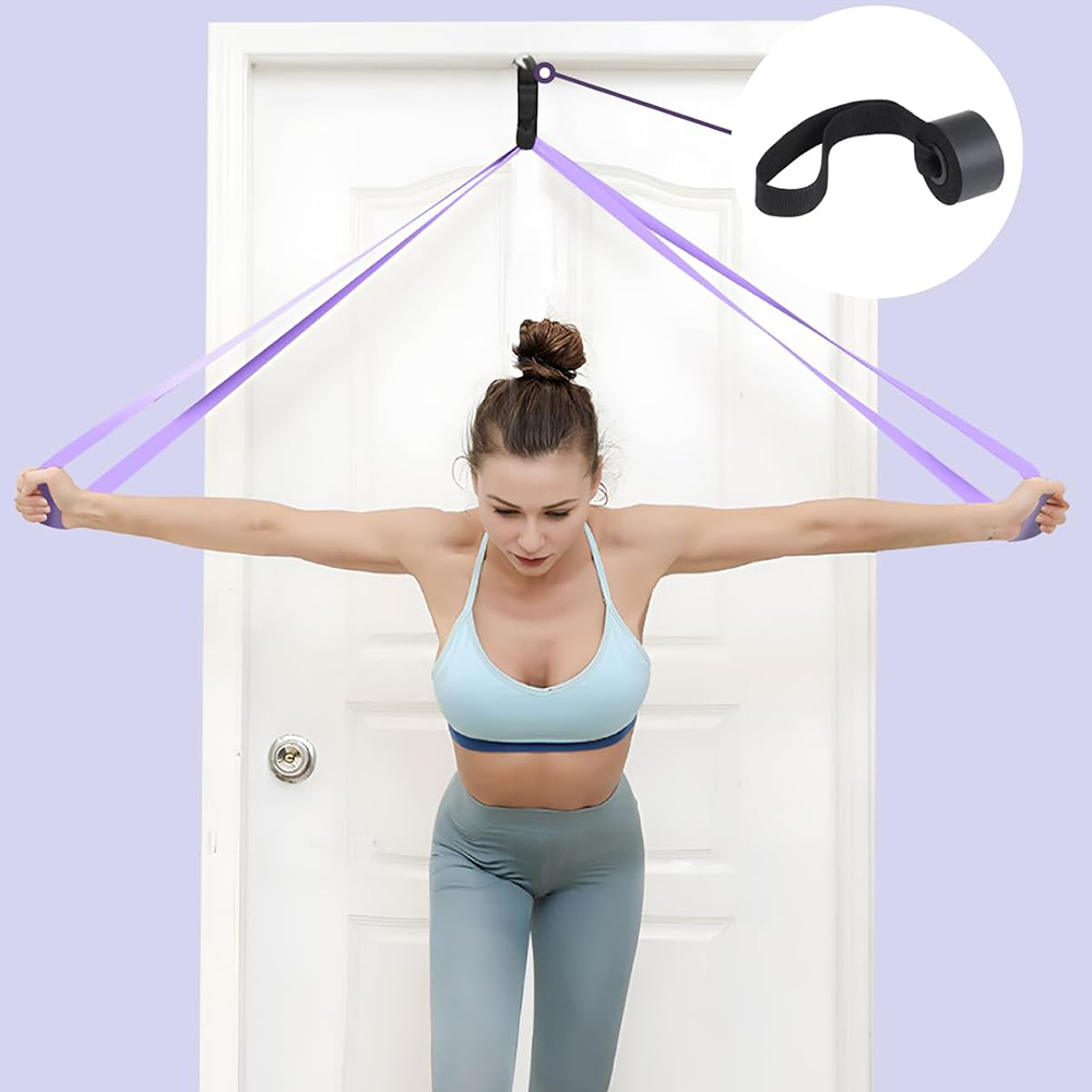 (9-tlg. Set) Gummi Fitness Übungsbänder / Widerstandsbänder / Gymnastikbänder für Training / Yoga / Pilates - Bunt