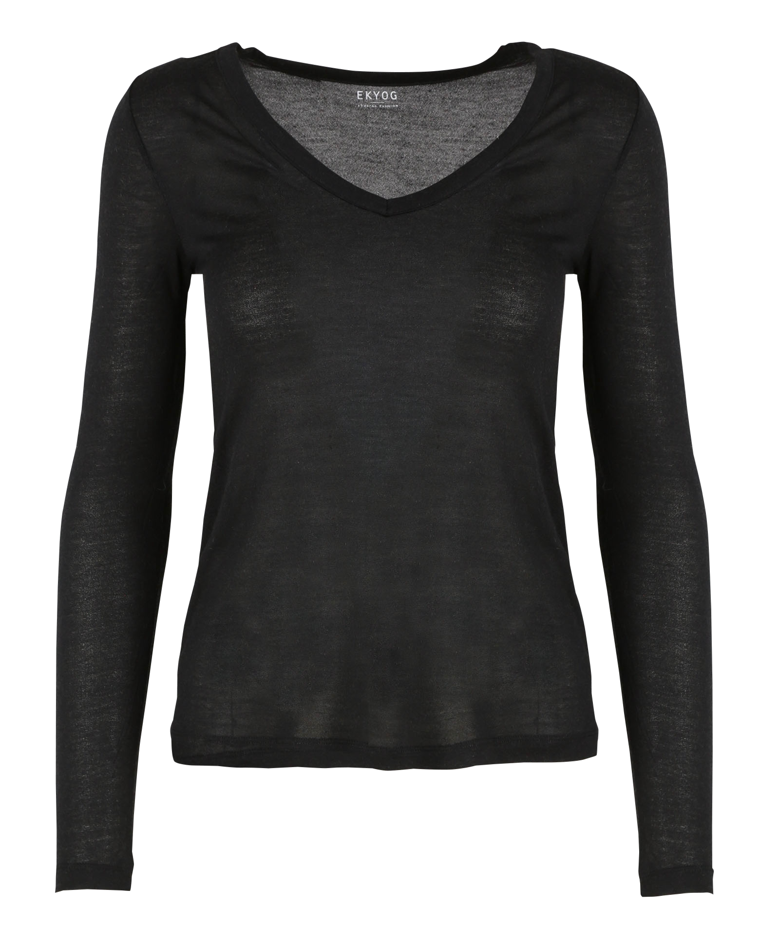 Tee-shirt col V léger | Noir