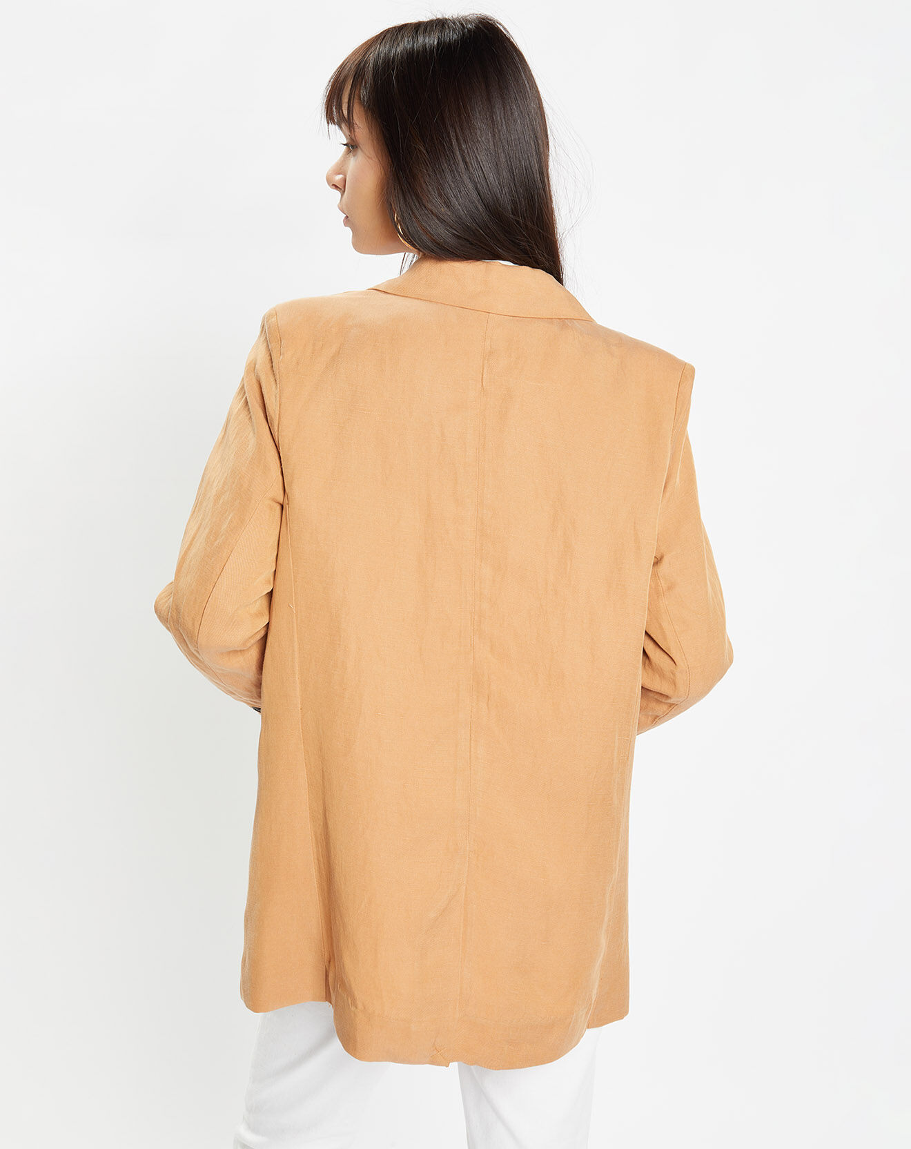 Galeries Lafayette Veste blazer à teneur en Lin Luciole camel