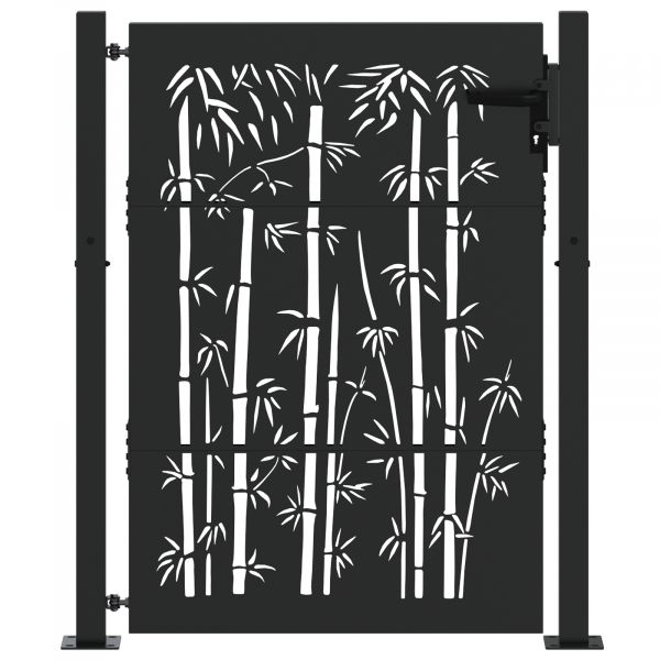 vidaXL Portão de Jardim Preto 105 x 150 cm Aço com Revestimento em Pó - 1157909659