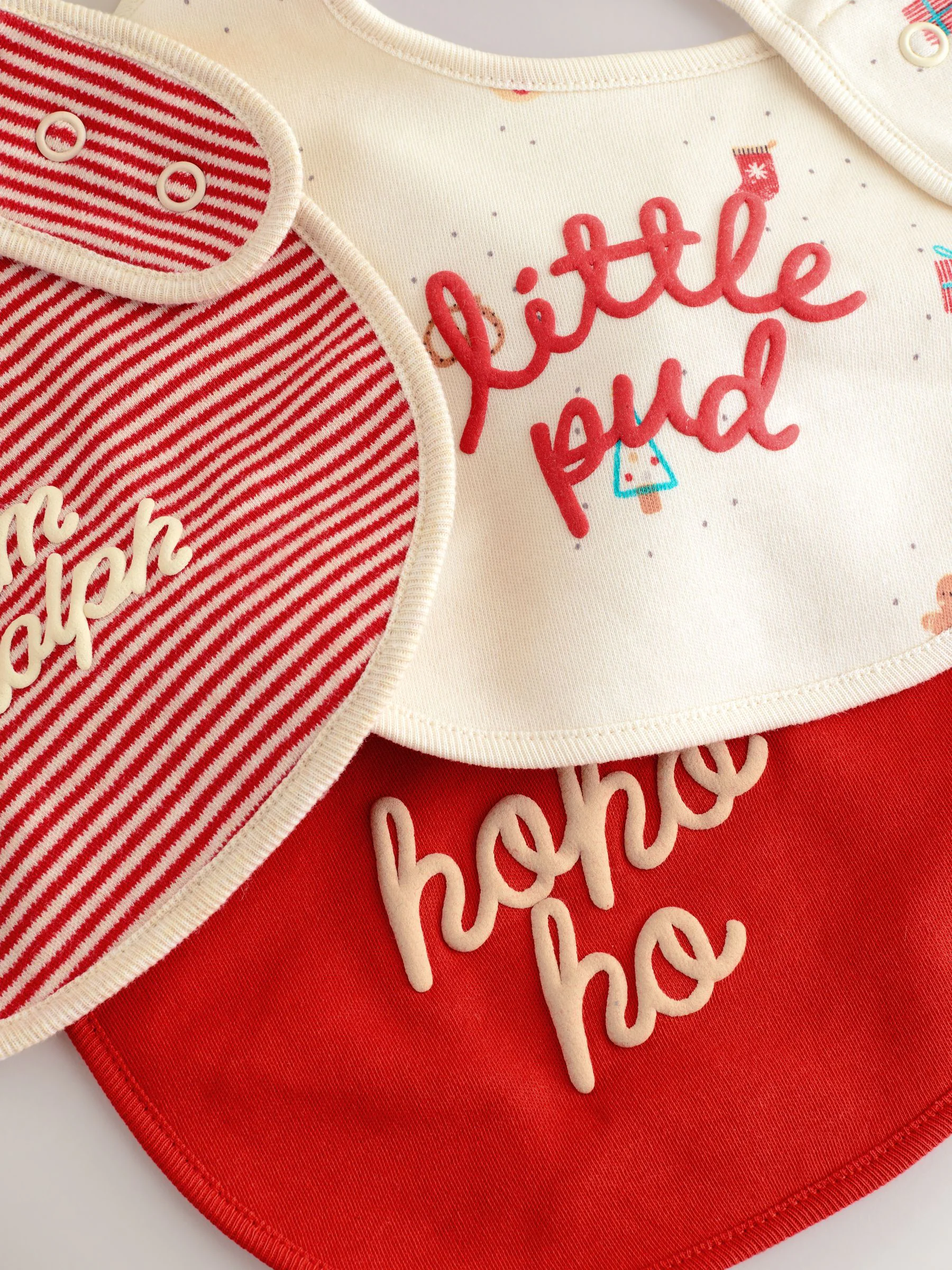 Rood - Verpakking met 3 babyslabbetjes