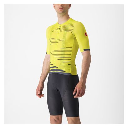 Maillot Manches Courtes Castelli Climber's 4.0 Jaune/Bleu