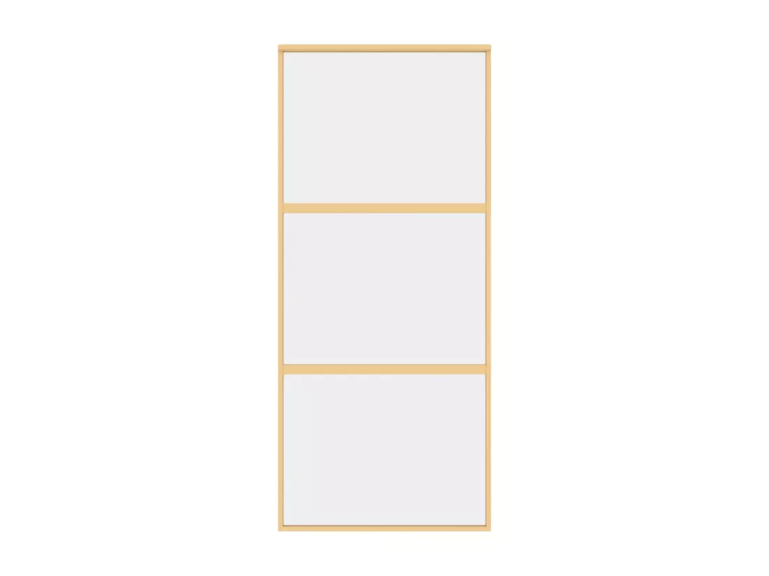 Porte coulissante doré 90x205 cm verre ESG clair et aluminium