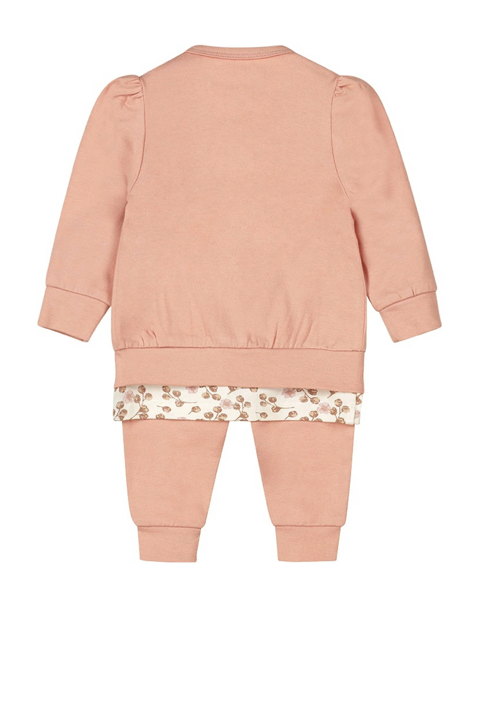 Dirkje vest + longsleeve + broek roze/offwhite