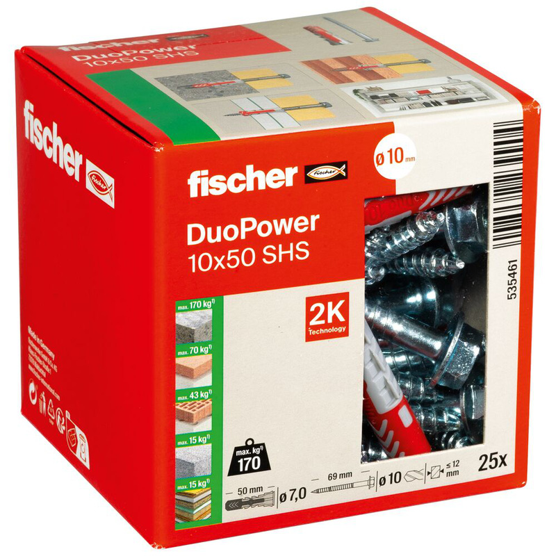 Fischer Duopower pluggen + schroef 10x50mm