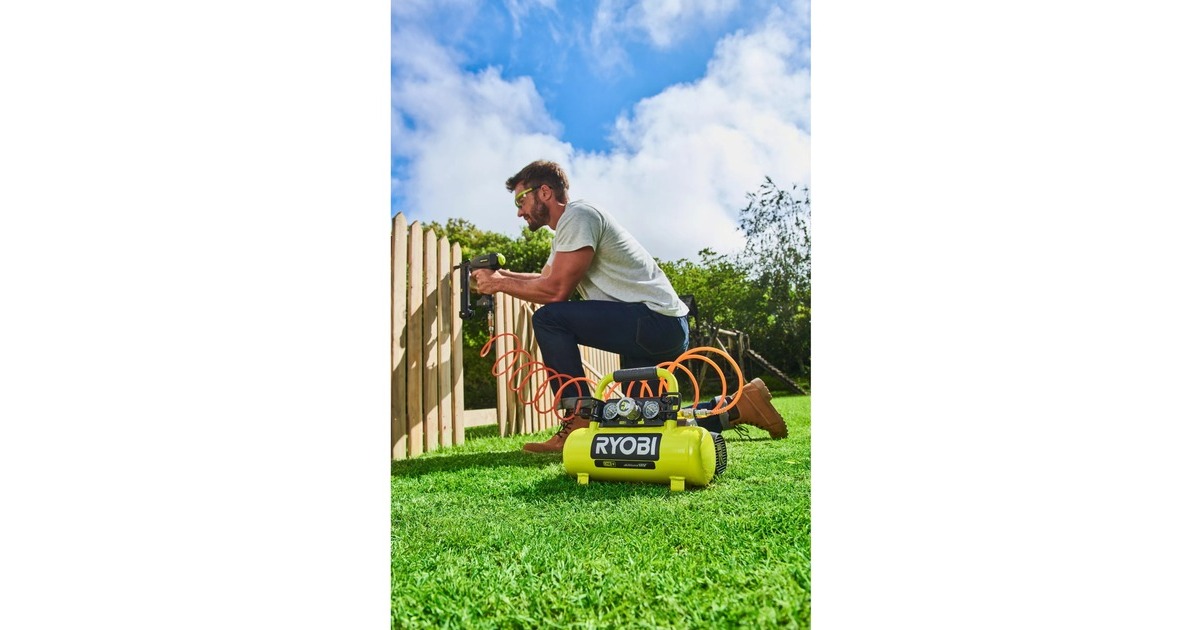 RyobiAccu-Compressor groot,18V  (Groen/zwart, zonder batterij en lader)