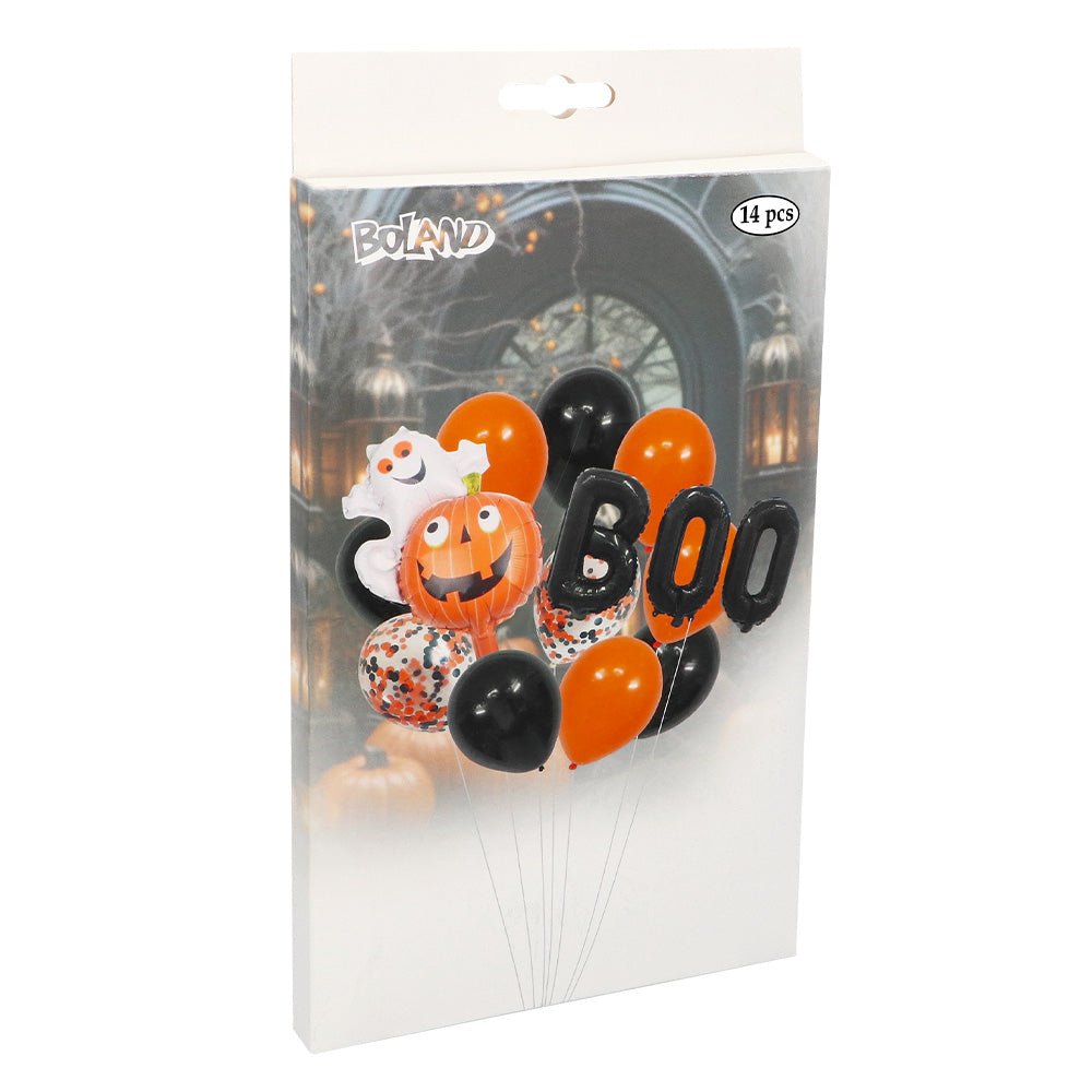 Halloween Helium Ballonnen Set Zwart Oranje 14 delig