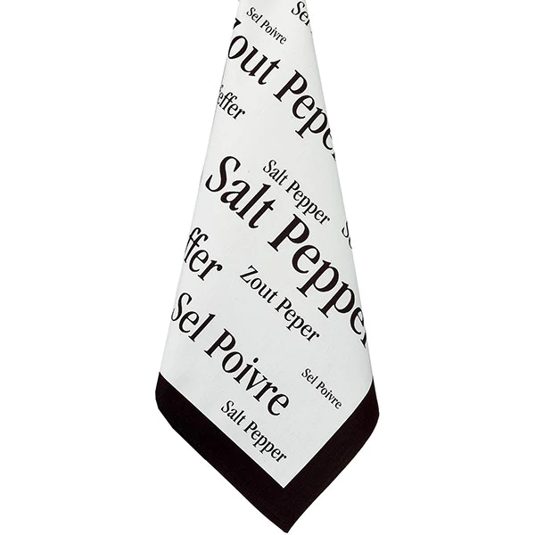 Torchon sel & poivre noir imprimé 70 cm Winkler