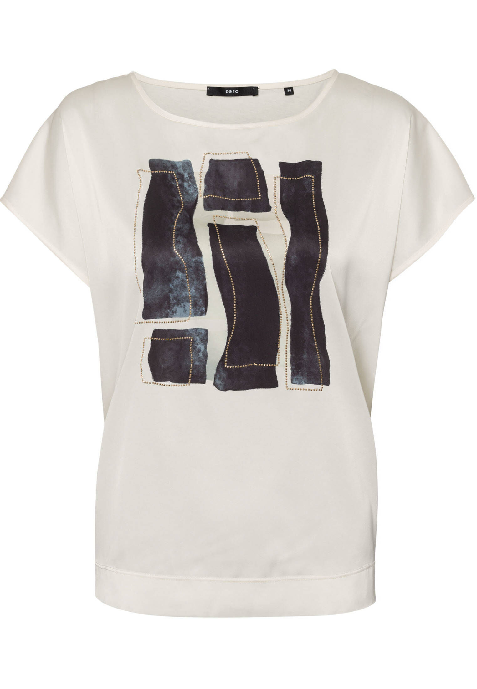 zero| Damen Blusenshirt mit Glitzeraufdruck