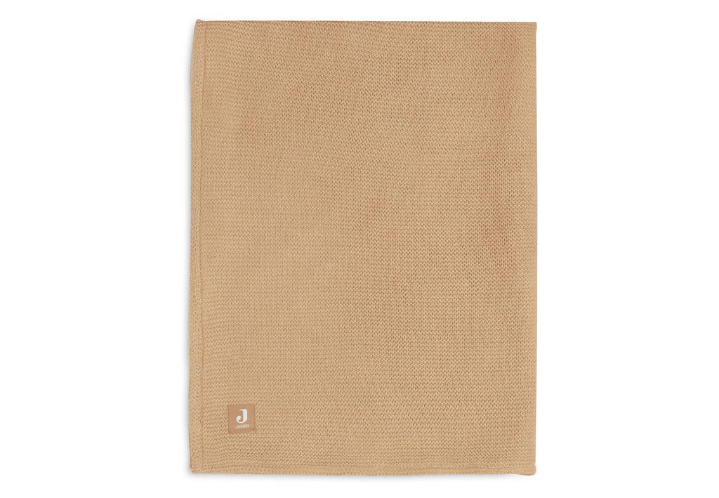 gebreide baby wiegdeken 75x100 cm Basic Knit Biscuit/Fleece