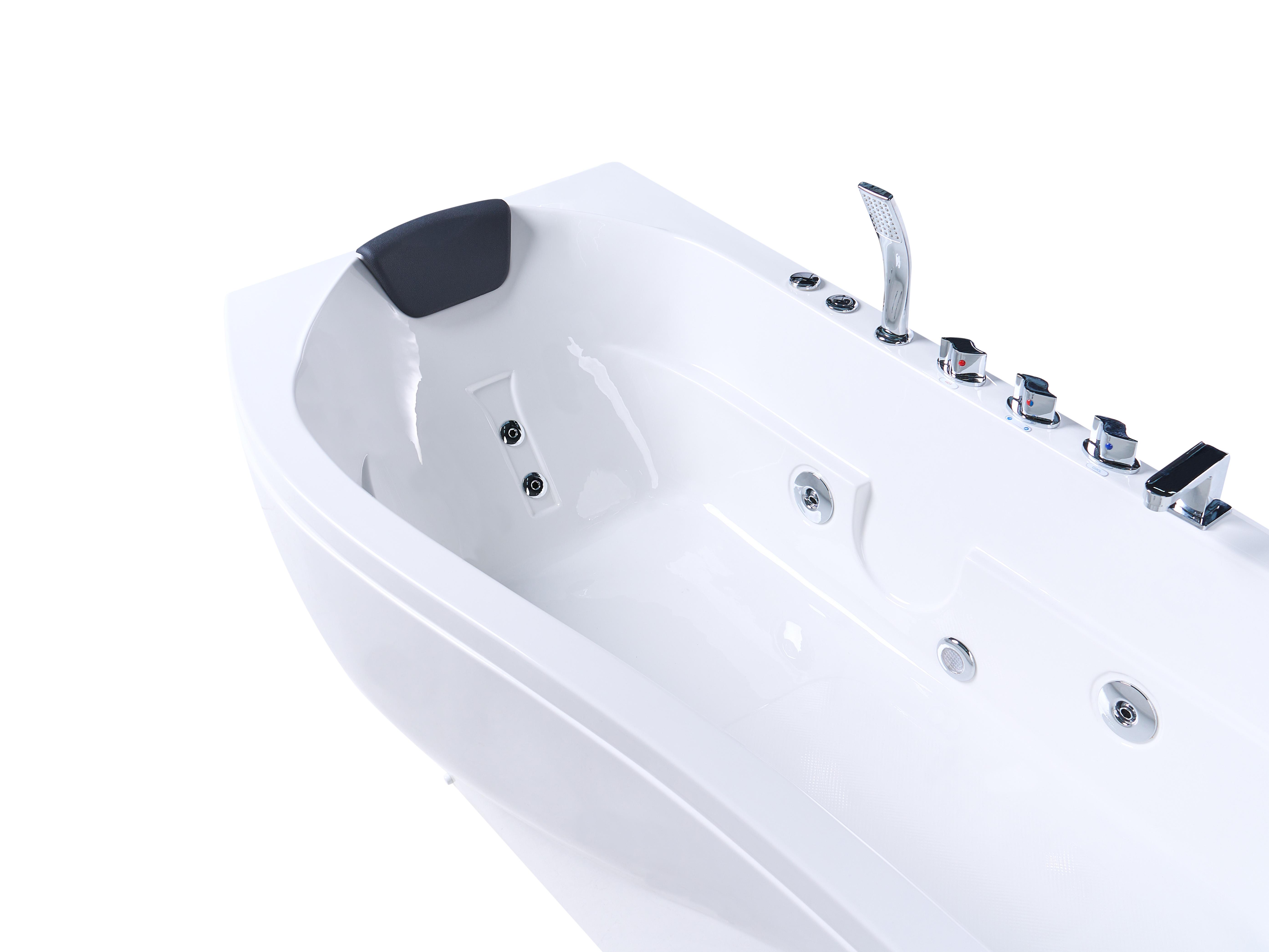 Hoek bubbelbad met LED POZUELOS 170 x 90 cm Wit