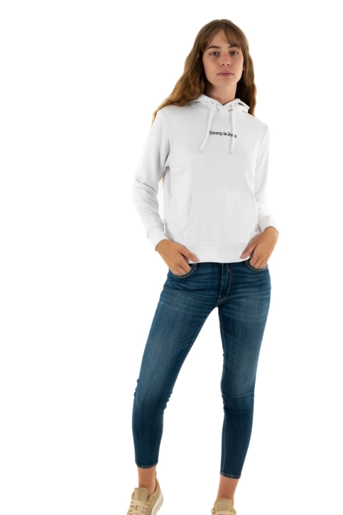 sweat tommy jeans reg serif linear ybr white
