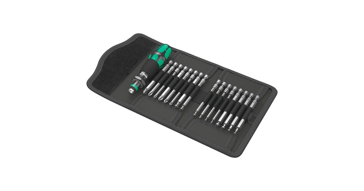 WeraKraftform Kompakt 60 KK, 17-delig dopsleutel  (Zwart/groen, Bits met kogelkop)