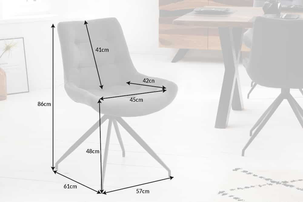 Design Stuhl DIVANI hellgrau Metallgestell schwarz im Retro Stil