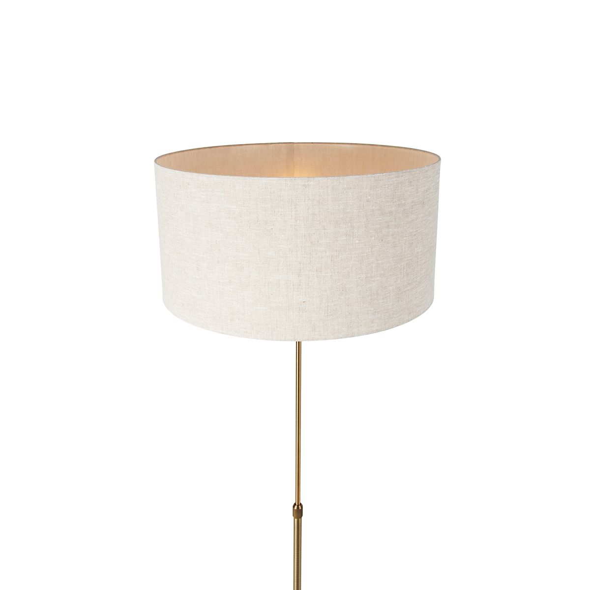 Vloerlamp verstelbaar brons met kap lichtgrijs 50 cm - Parte