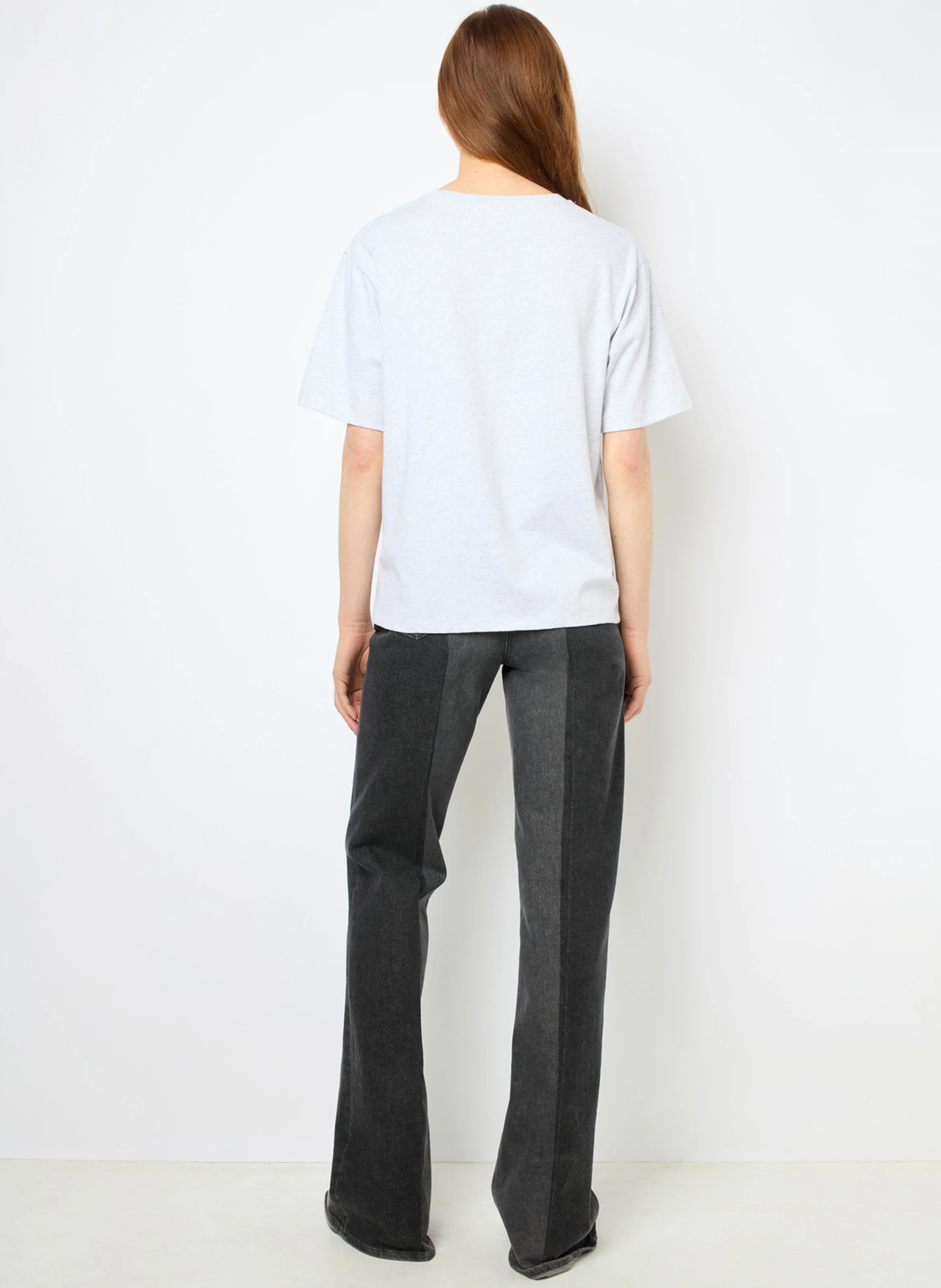 AXELLE - Tee-shirt col rond en coton | Gris