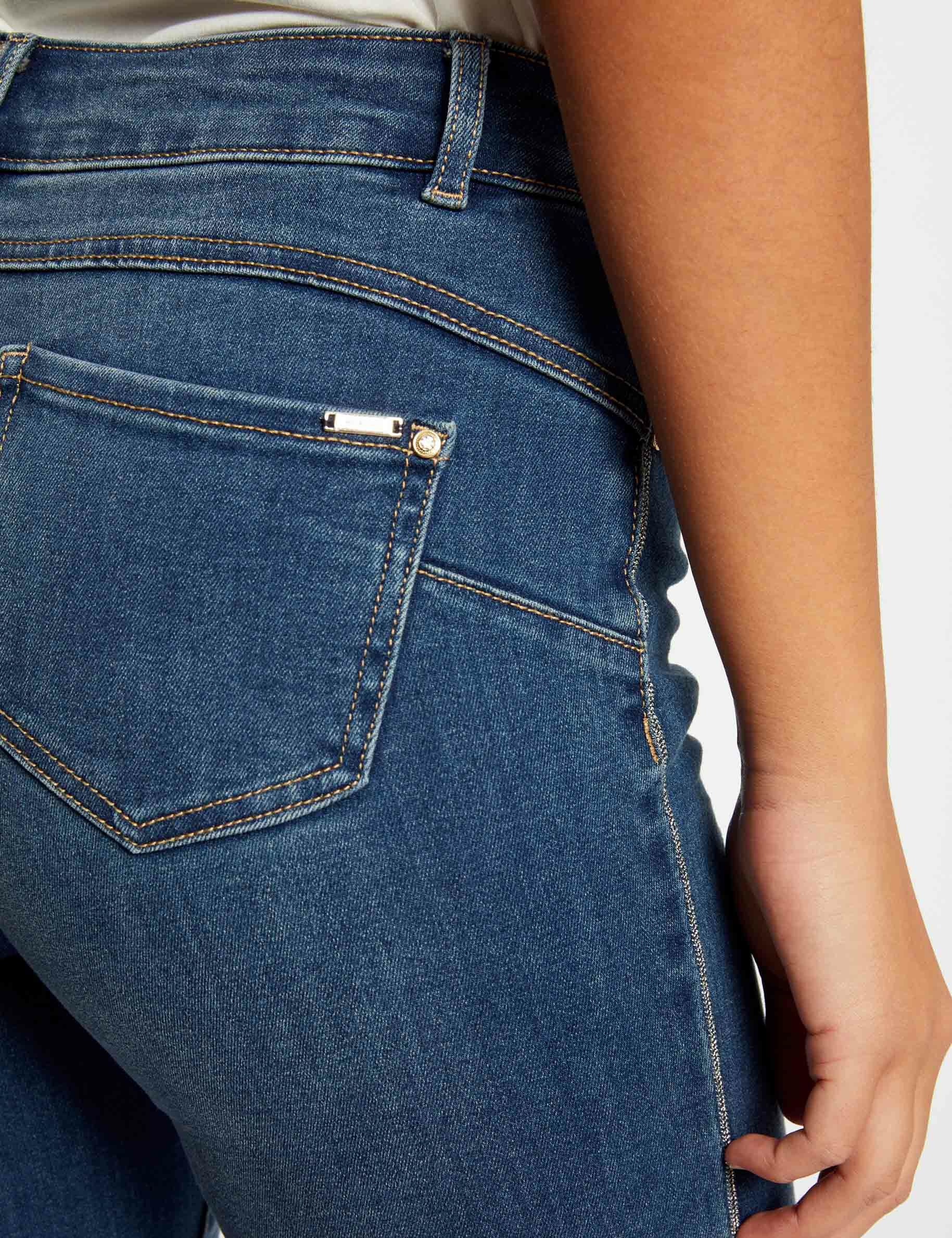 Jeans slim avec liserés métallisés jean stone femme - jean_stone