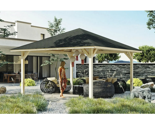 Gazebo SKAN WOOD Cannes maat 3 504 x 504 cm natuurlijk