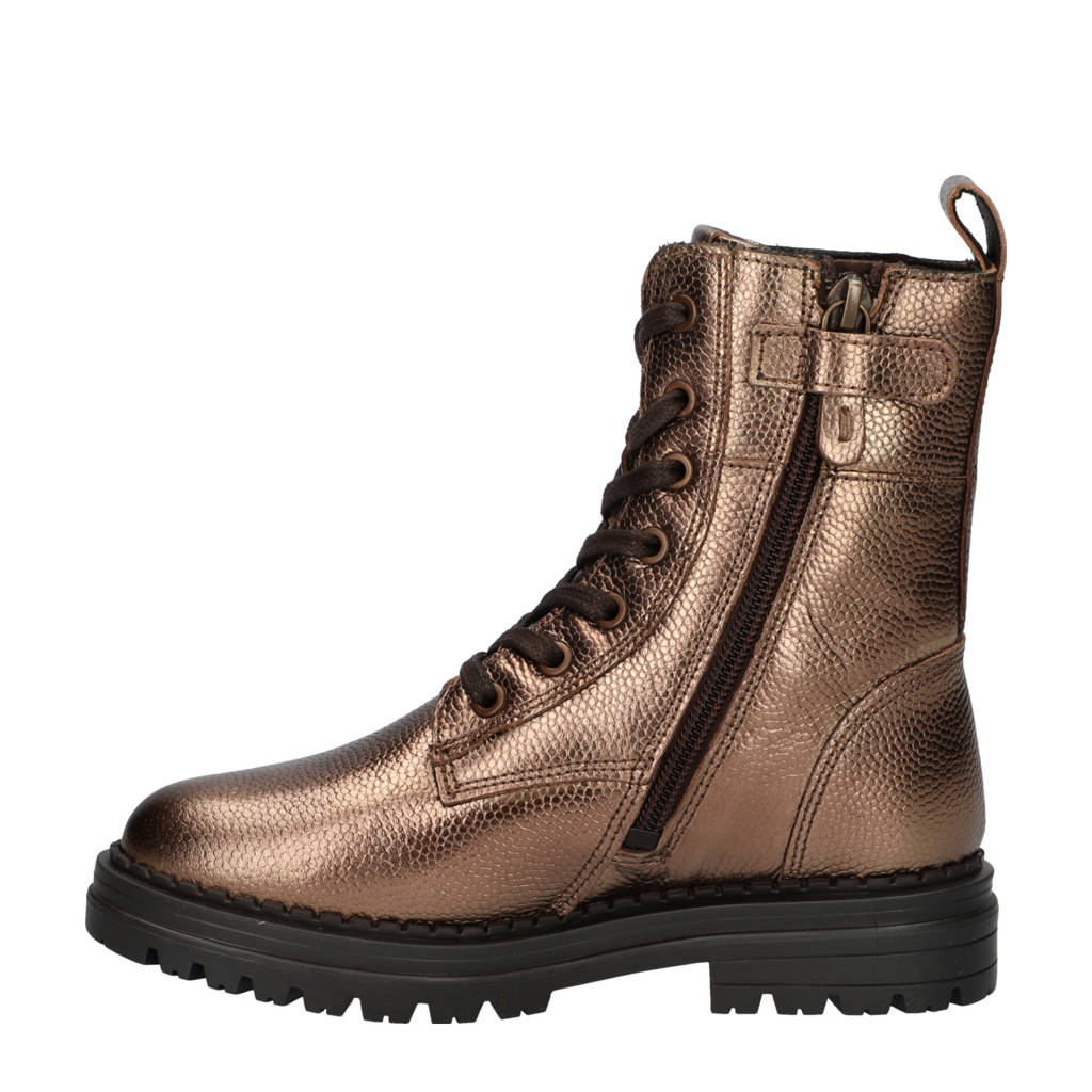 Nelson Kids leren veterboots brons