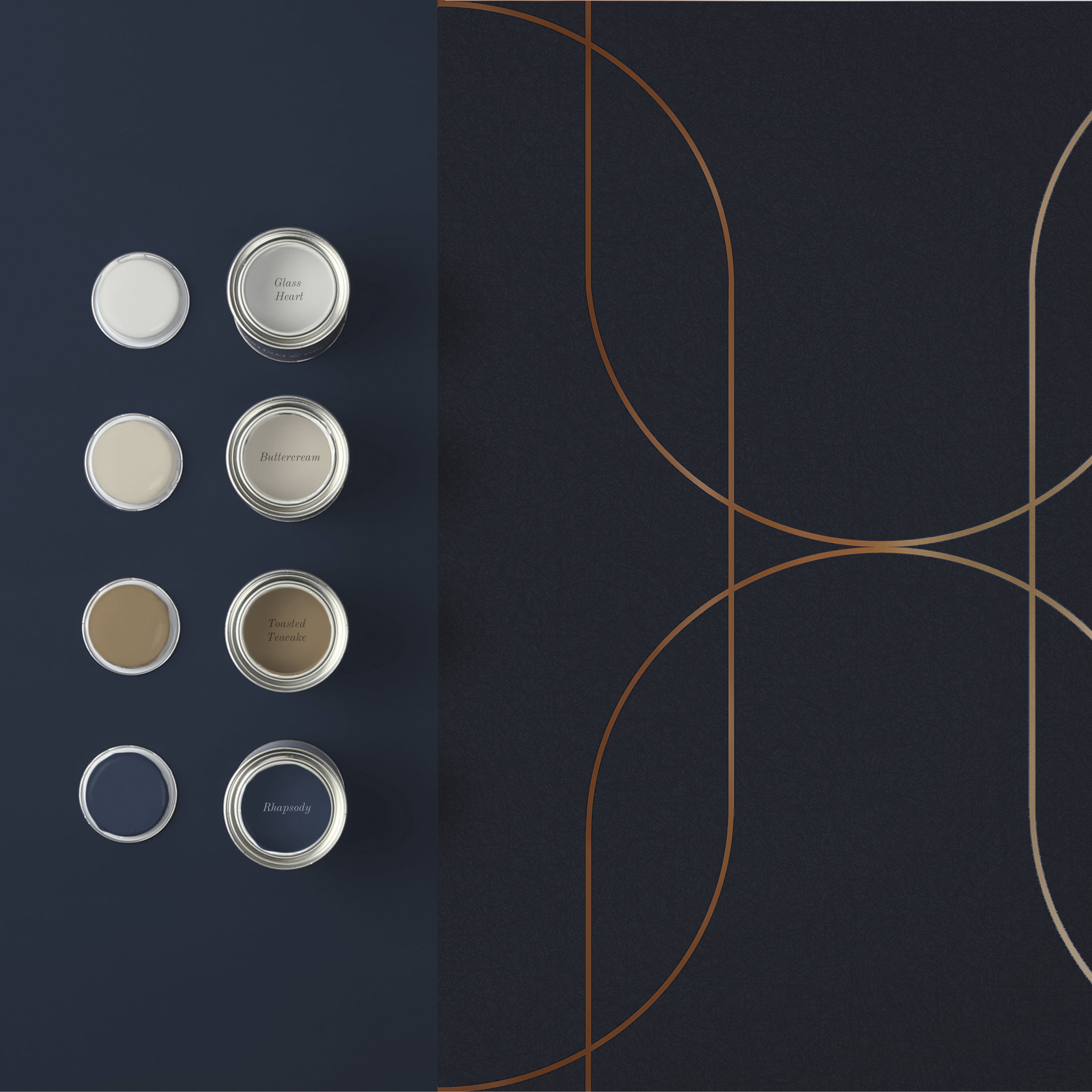 Graham & Brown - Vliesbehang - Palais Navy & Copper - 10mx53cm