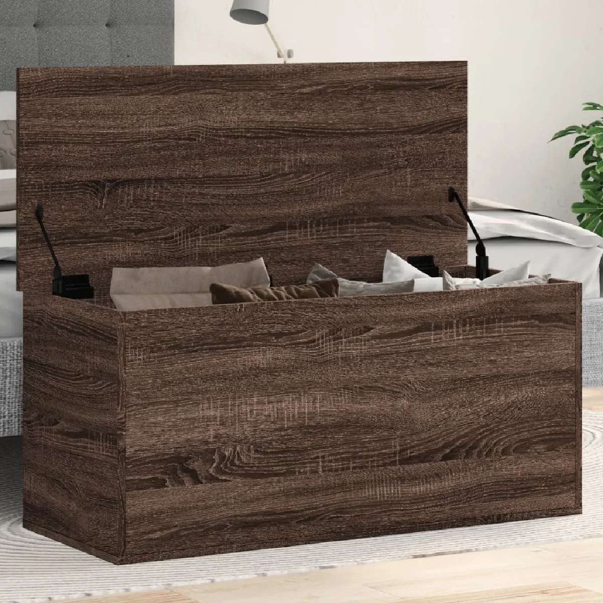 vidaXL Boîte de rangement chêne marron 100x42x46 cm