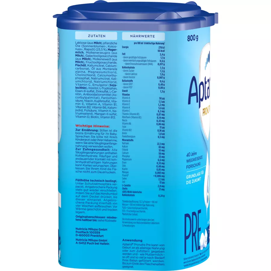 Aptamil Anfangsnahrung Pronutra PRE ADVANCE 4 x 800 g ab der Geburt