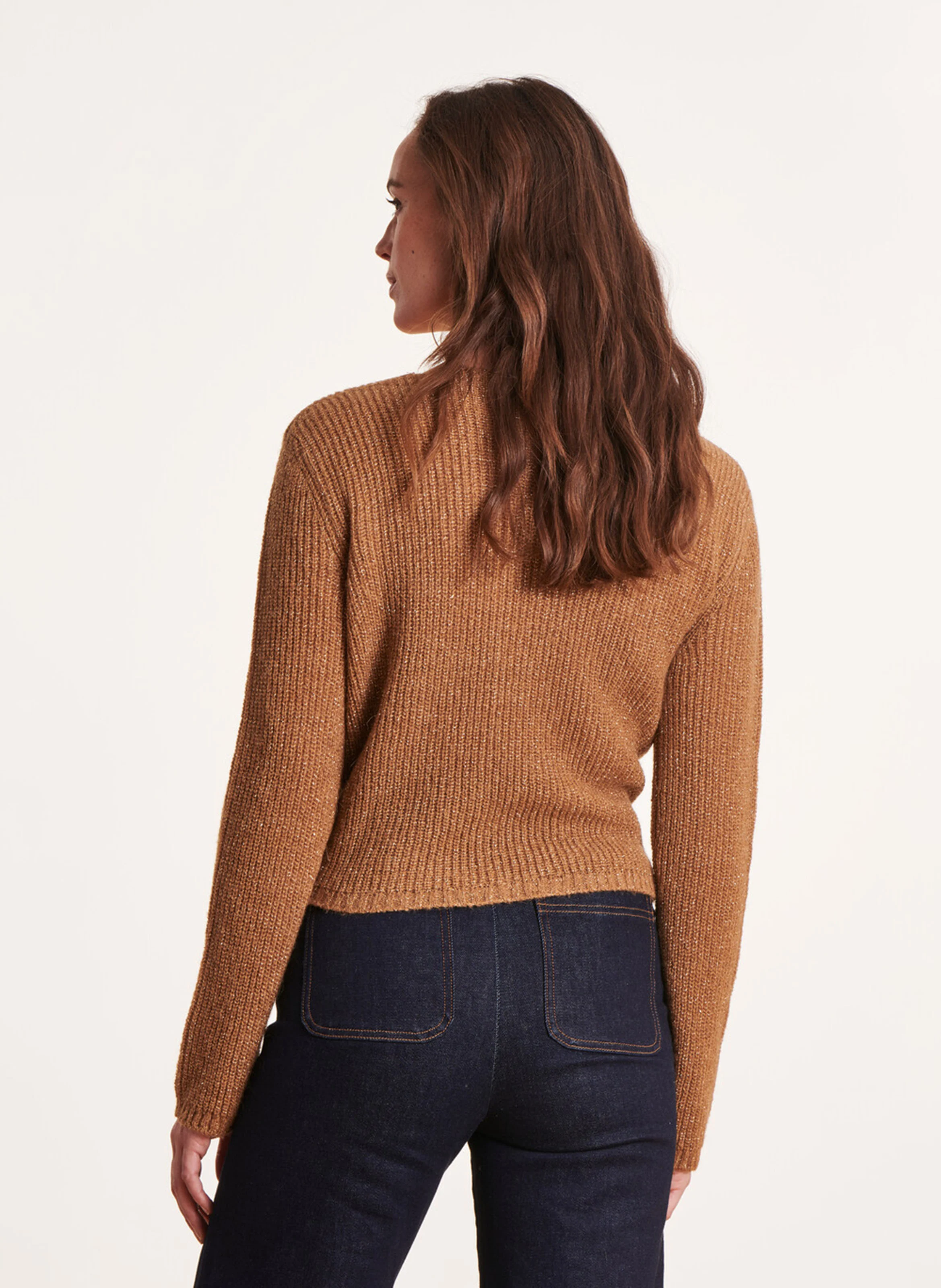 Pull col bateau| Marron