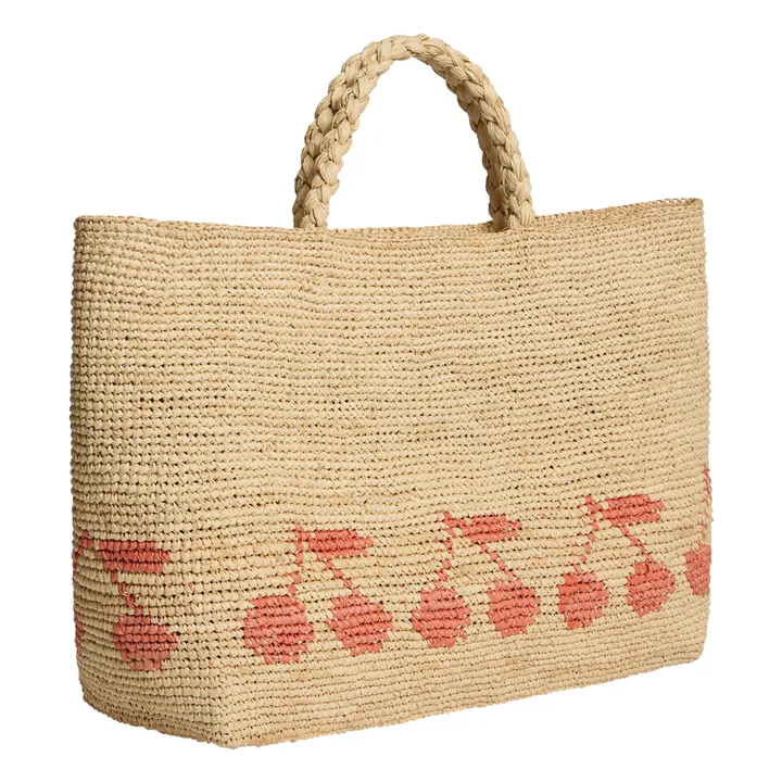 Bonpoint Sac en Raphia Cerises Fama | Beige