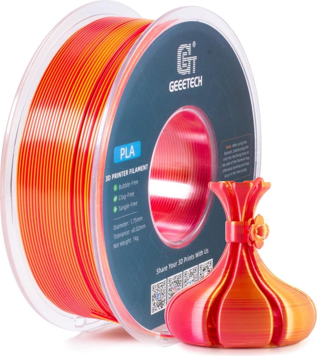 GEEETECH  PLA Silk Dual Gold+Red, 1,75 mm / 1000 g    Zwei Farben, eine glatte Perfektion!