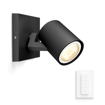 Philips Hue Runner opbouwspot 1x5W zwart incl. switch en bluetooth