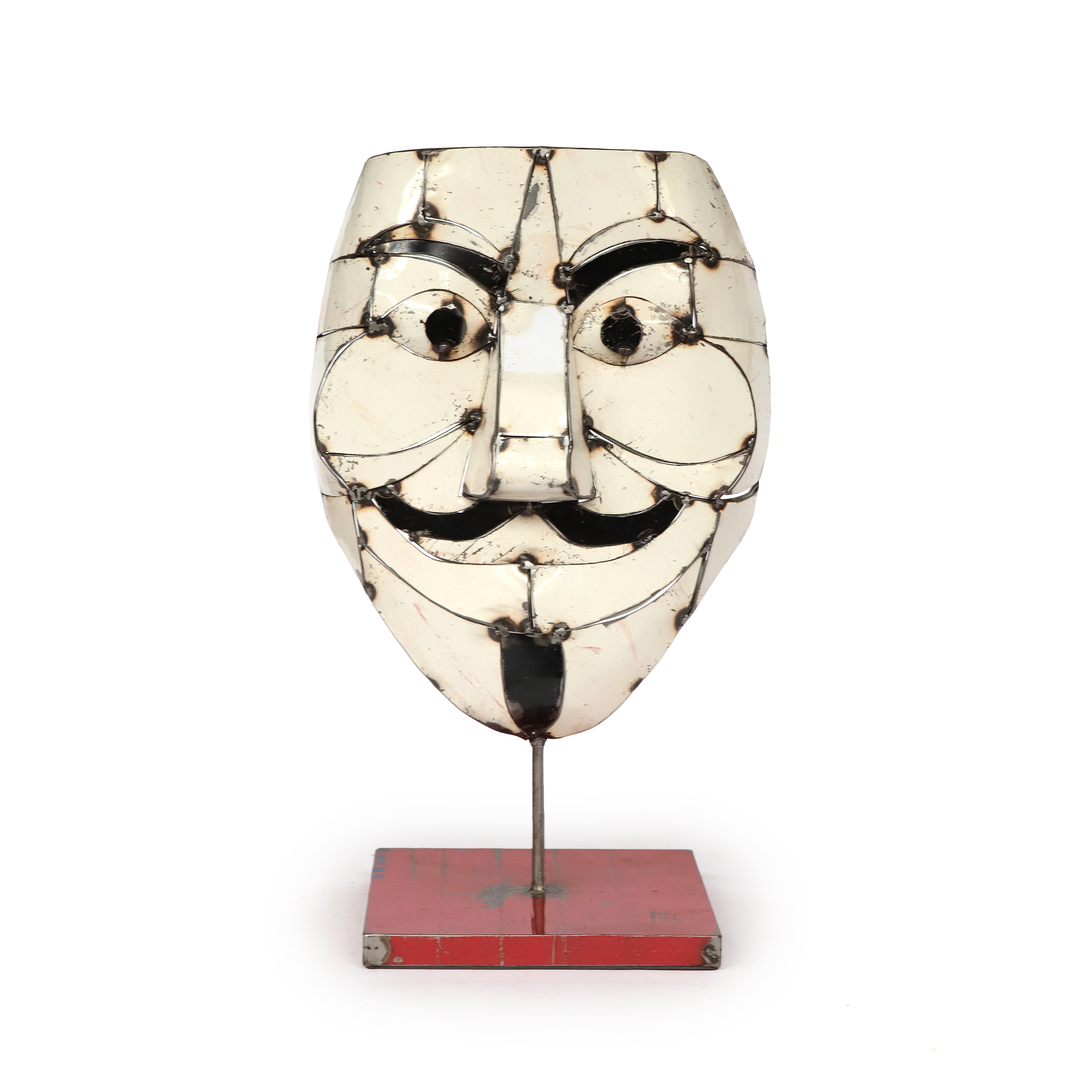 Maske 'Joker' aus Ölfässern, multicolor, H 54 cm, B 32 cm von fischer's lagerhaus