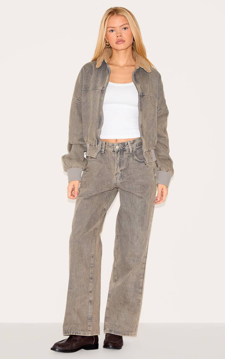 Gris Clair Jean Style Décontracté Ample
