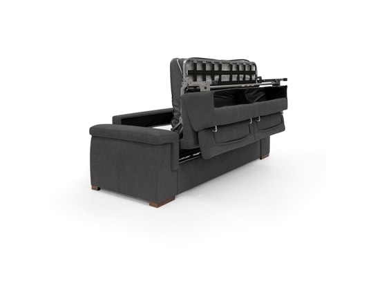 DIVANI.STORE - Canapé lit giunone matelas h18 cm noir 3 places