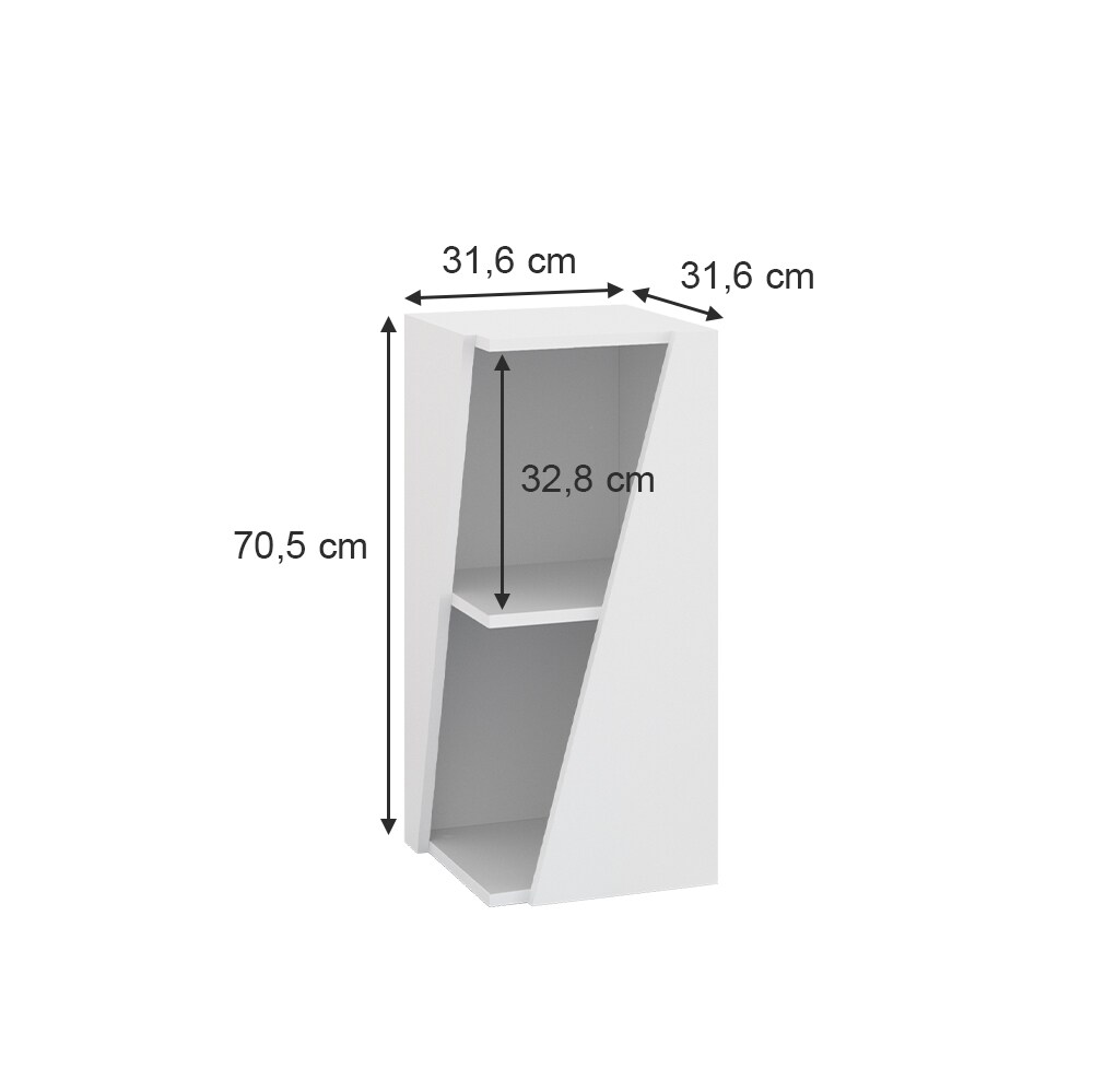 Vicco Badregal Benno, 31,6 x 70,5 cm, Weiß, 3 Ablagen, schmal, modern, Badezimmer