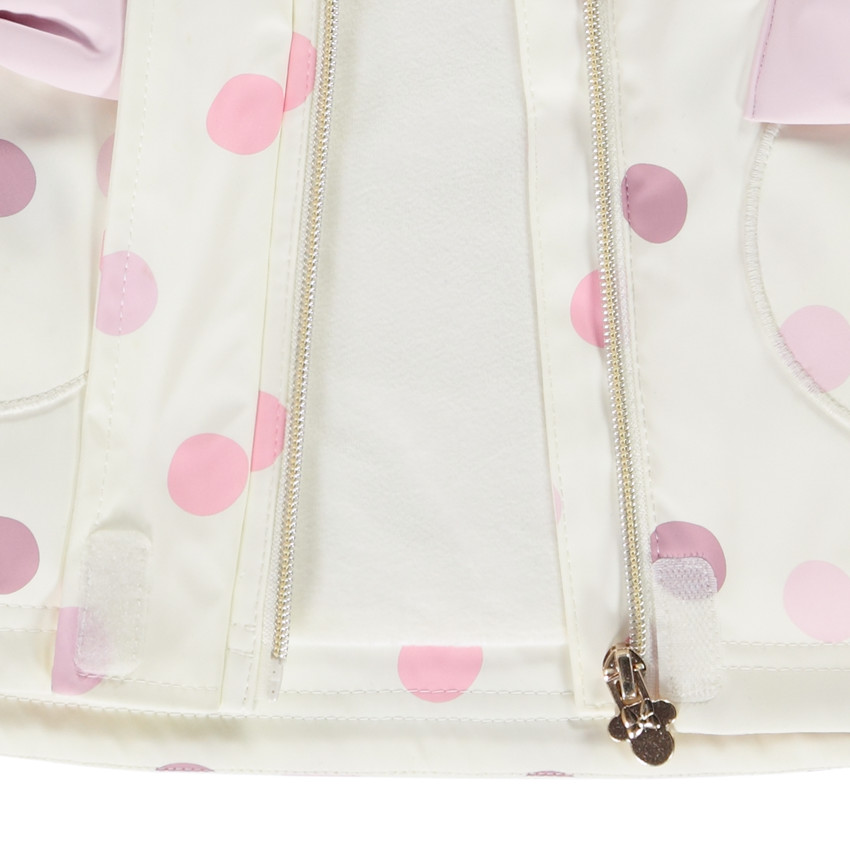 Parka gomme à capuche fantaisie Minnie  imprimé pois pour fille
