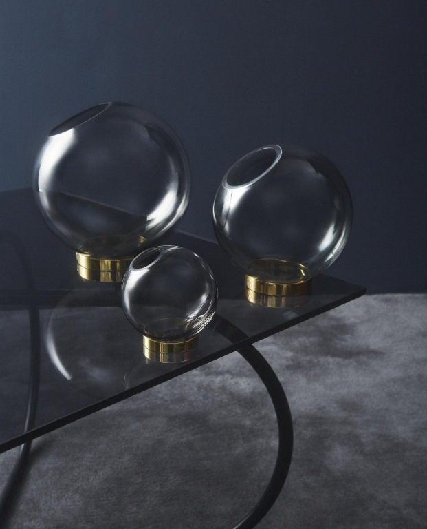 AYTM Globe vaas 17 amber/goud